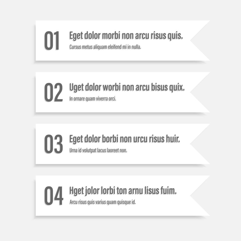 Infographics banners. A vivid illustration of the layout of the labels banner. Colored labels with a set of steps and parameters. A template for the design. All elements are isolated.EPS 10. vector