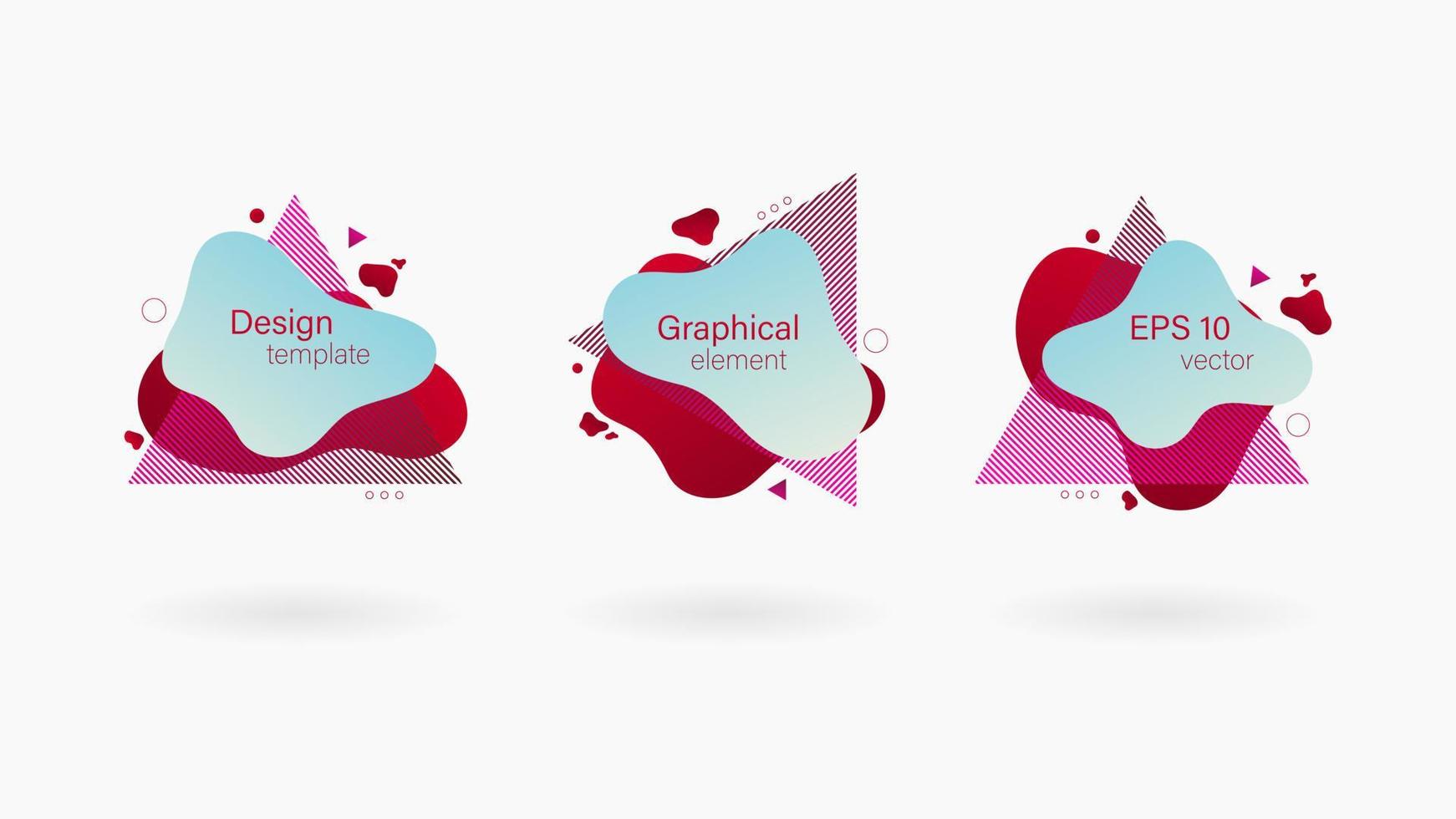 Gradient abstract banners with flowing liquid shapes.Template for the design of a logo, flyer or presentation.Set of abstract modern graphic elements.All elements are isolated. vector EPS-10