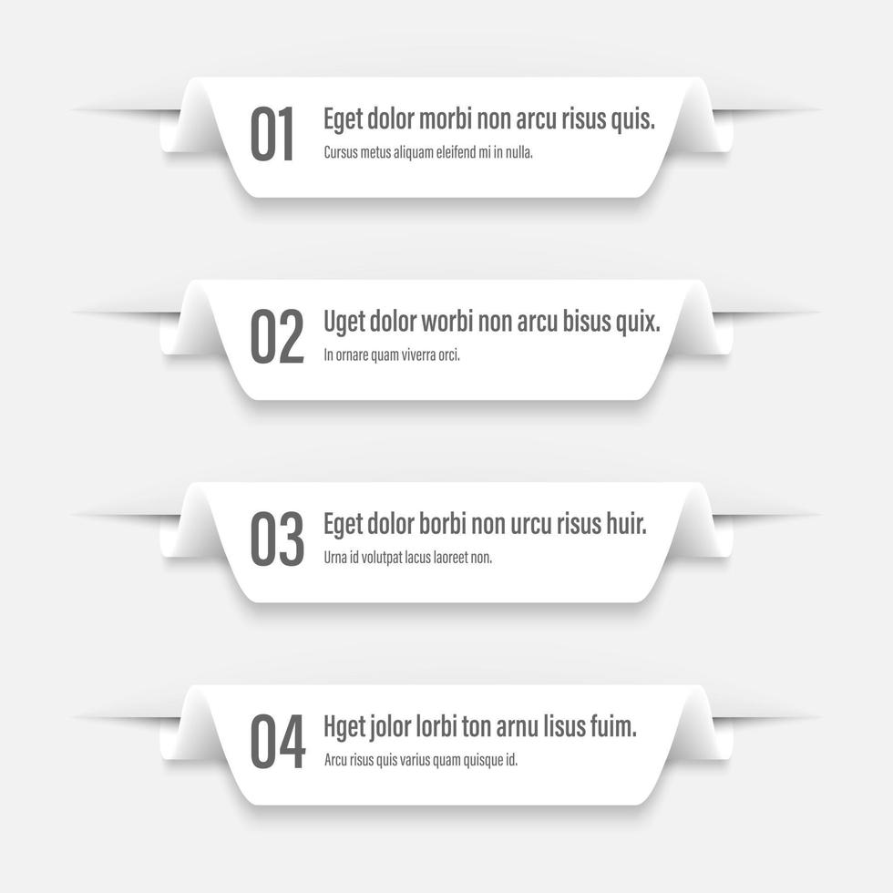 Infographics banners. A vivid illustration of the layout of the labels banner. Colored labels with a set of steps and parameters. A template for the design. All elements are isolated.EPS 10. vector