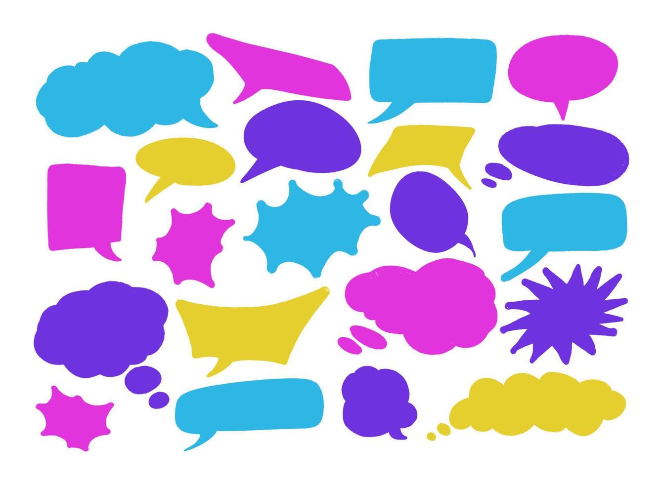 Set of hand spray graffiti speech bubbles frame. design elements background vector