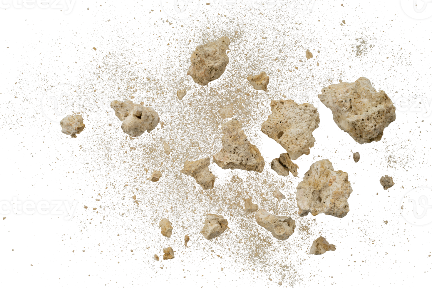 Abstract rock explosion texture with particle png