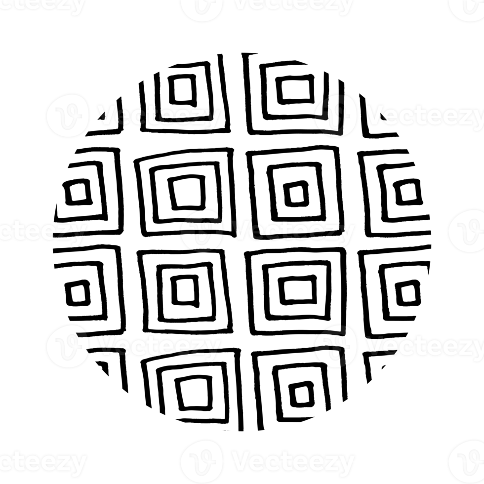 abstract square pattern in round shape element png