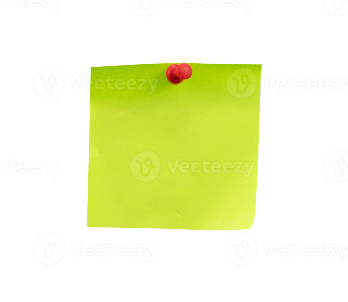 blank green paper note with push pin 23206810 PNG