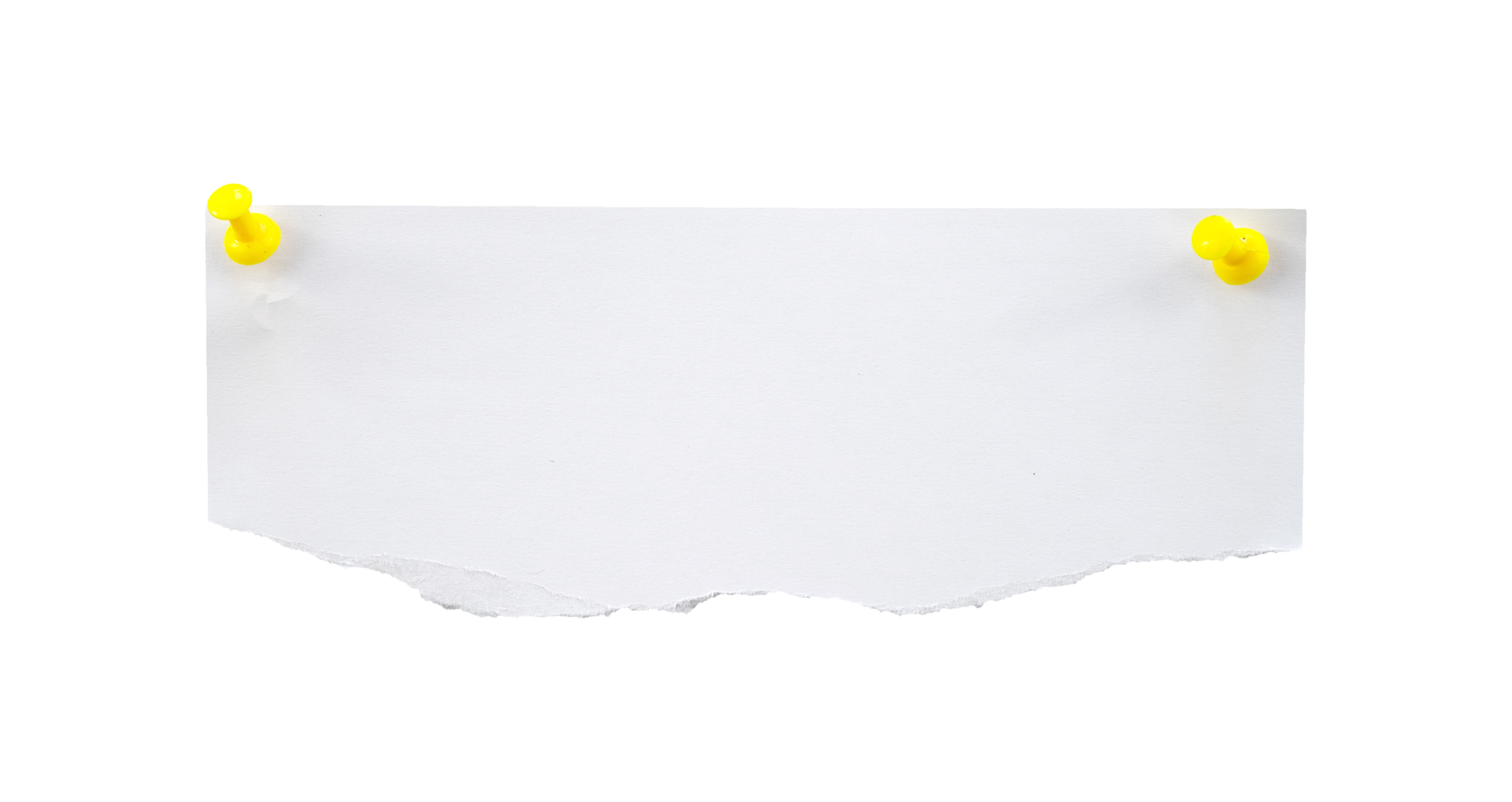 Torn blank note paper with push pin 23206813 png
