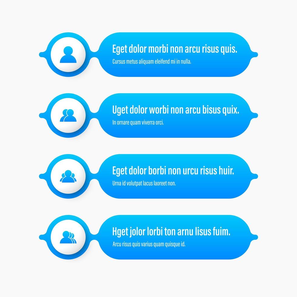 Infographics banners. A vivid illustration of the layout of the labels banner. Colored labels with a set of steps and parameters. A template for the design. All elements are isolated.EPS 10 vector