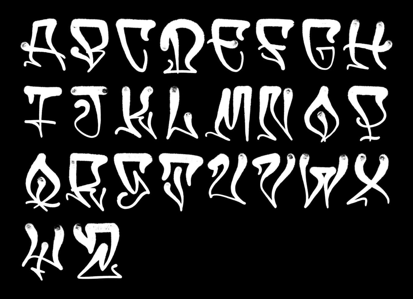 graffiti alphabet. Spray paint effect letters vector