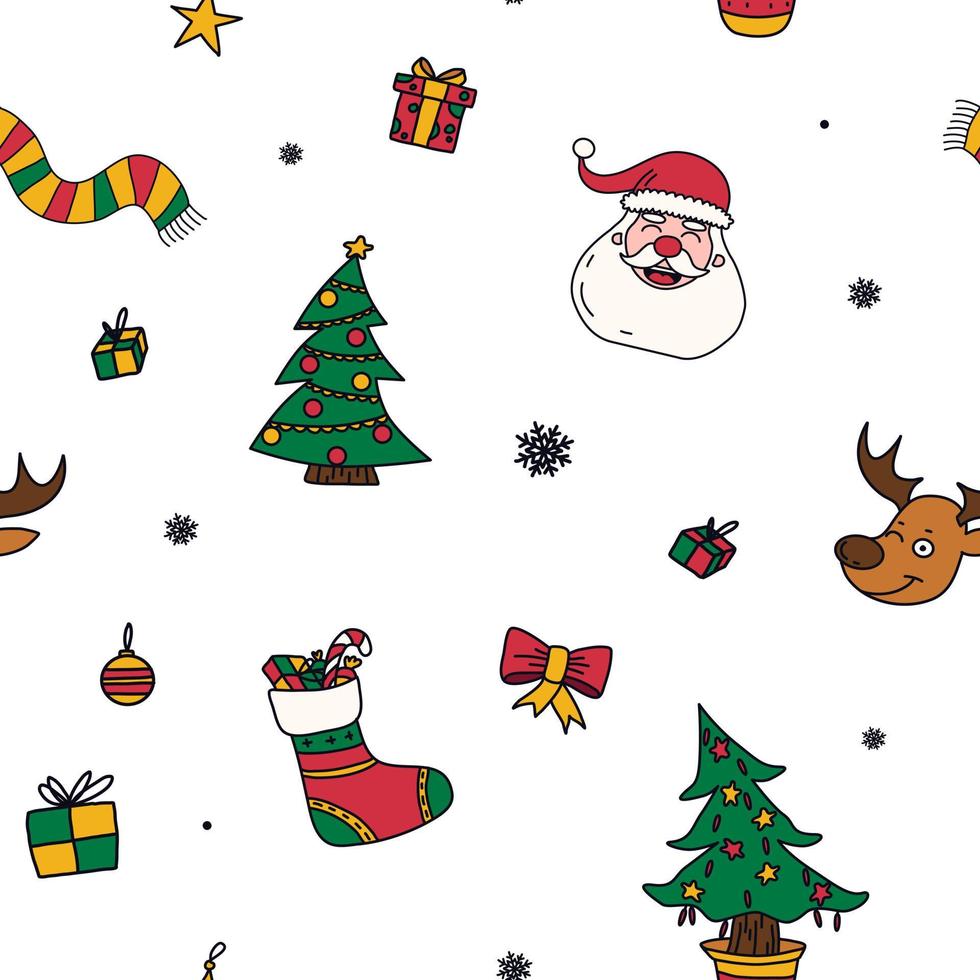 new year drawings icons, large set of festive clip-art graphics. Christmas design elements. vector