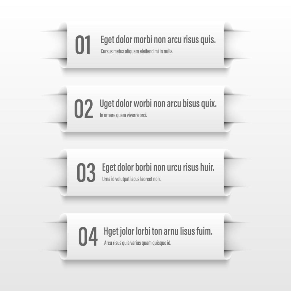 Infographics banners. A vivid illustration of the layout of the labels banner. Colored labels with a set of steps and parameters. A template for the design. All elements are isolated.EPS 10. vector