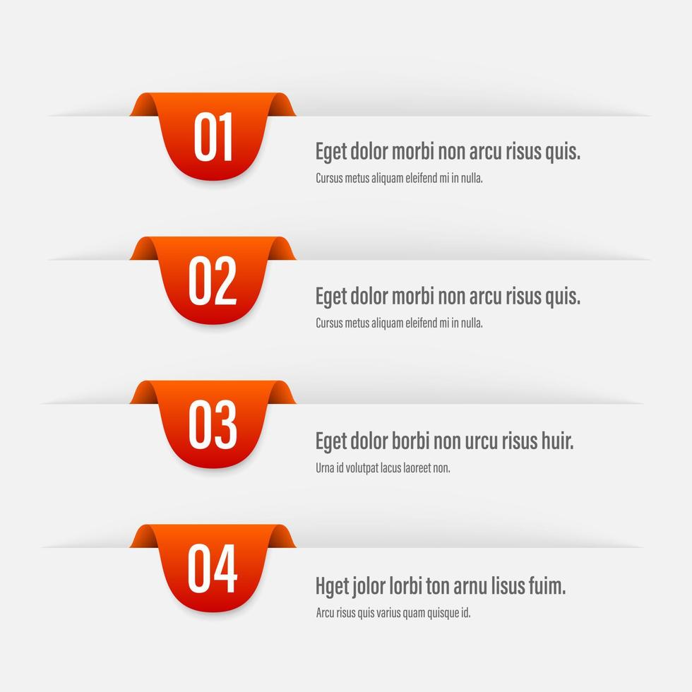 Infographics banners. A vivid illustration of the layout of the labels banner. Colored labels with a set of steps and parameters. A template for the design. All elements are isolated.EPS 10. vector