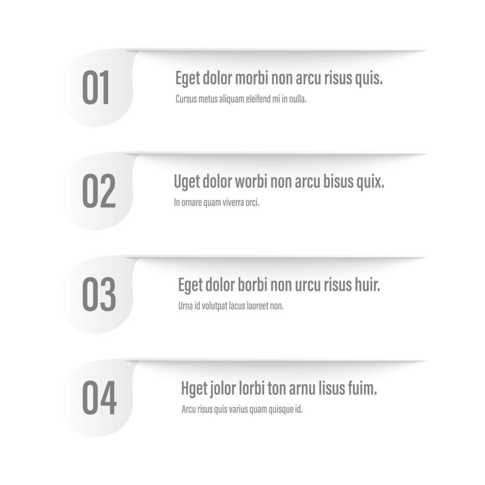 Infographics banners. A vivid illustration of the layout of the labels banner. Colored labels with a set of steps and parameters. A template for the design. All elements are isolated.EPS 10. vector