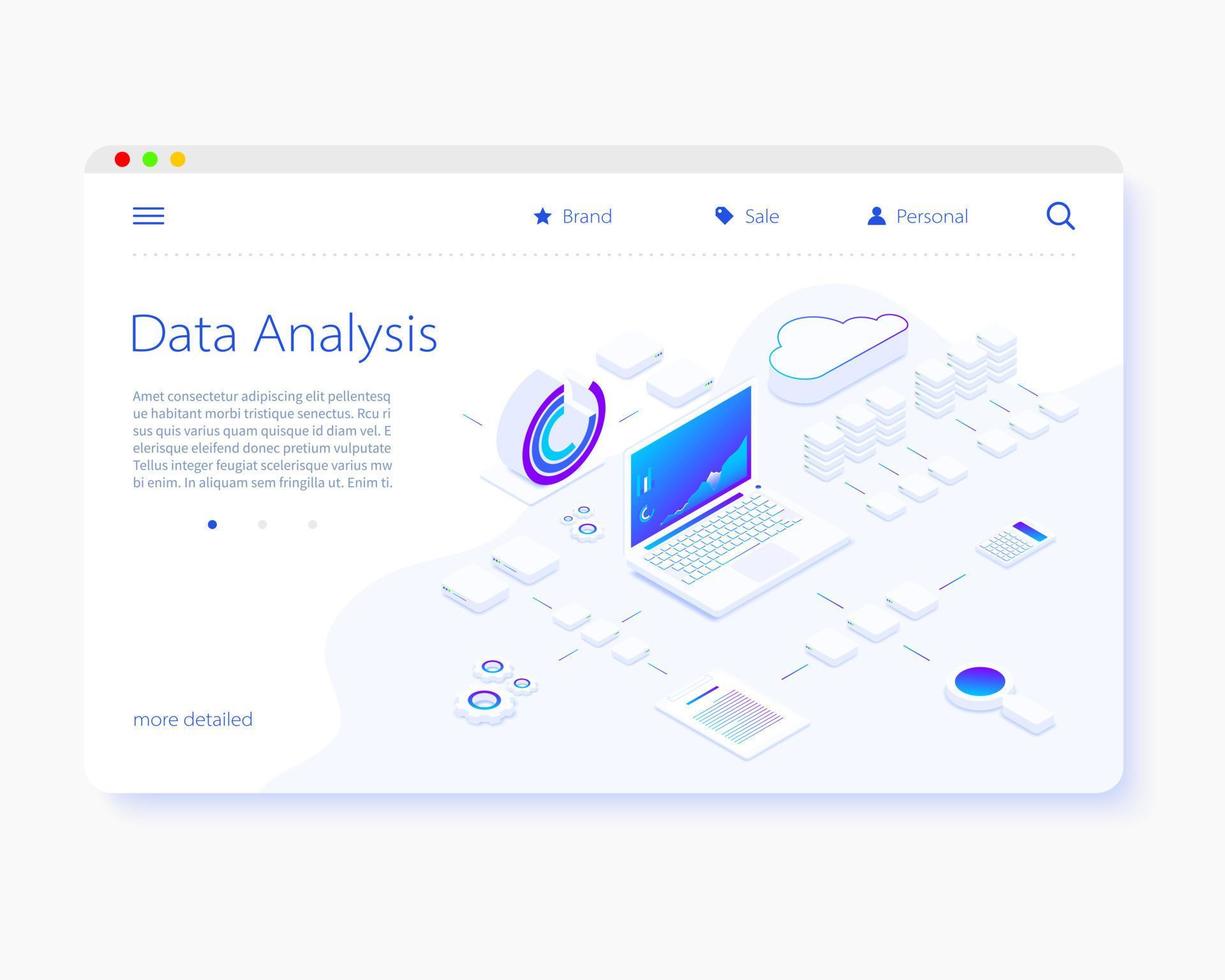 File storage Cloud. isometry vector illustration. The concept of data Storage and processing. Sort and search. Transmission and processing of information. Simple 3D design. Template for web design.