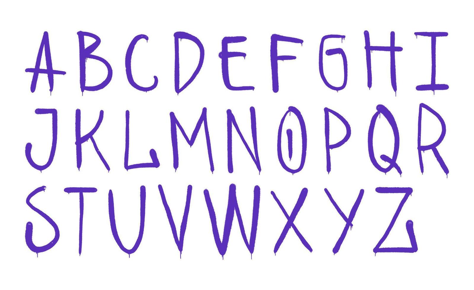 graffiti alphabet. Spray paint effect letters vector