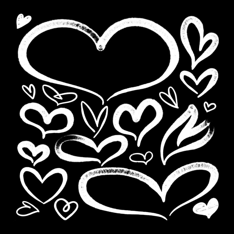 heart icon. graffiti style spray design element set vector