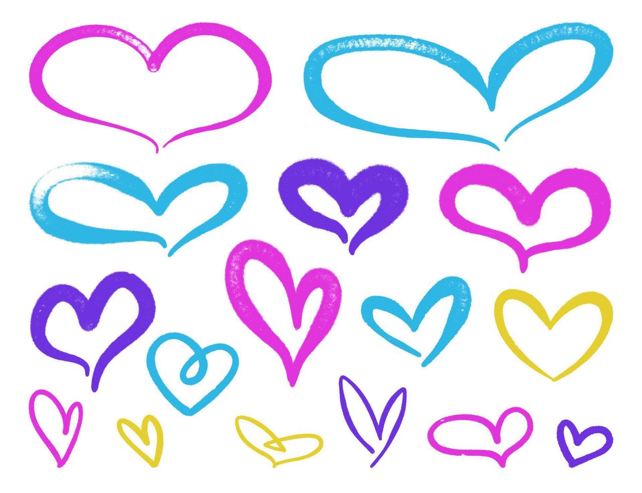 heart icon. graffiti style spray design element set vector