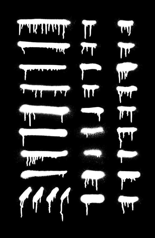 Graffiti spray dots and lines. splatter paint spray and smudge effect. shape set vector