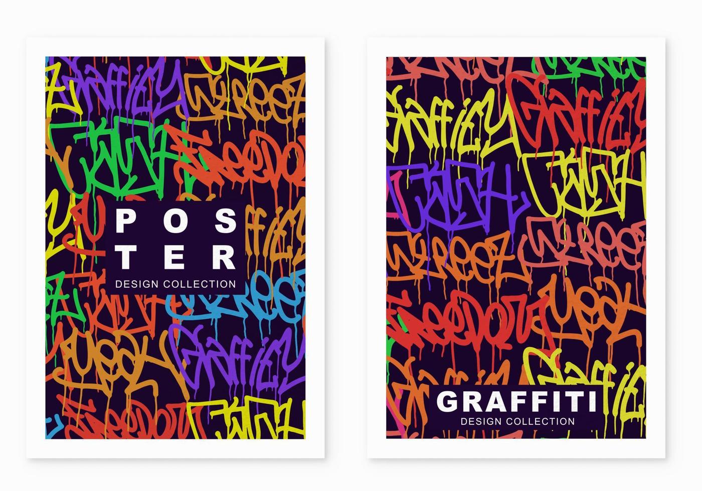 graffiti poster background with marker letters, bright colored banner vector