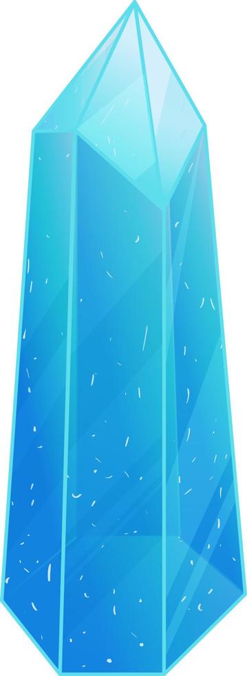 Crystal. Curative Transparent Healing Quartz. Blue Gradient Clear Bright Gem. Magic Stone vector