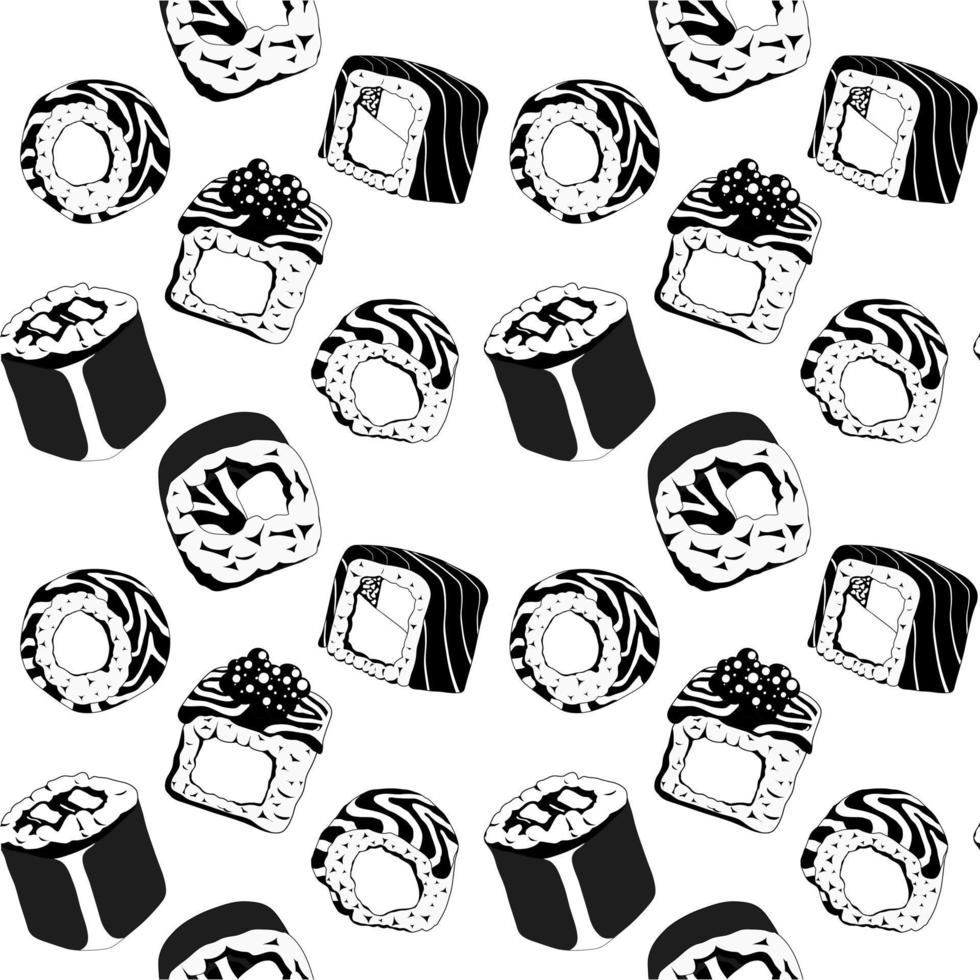 Sushi Background pattern. Vector illustration.