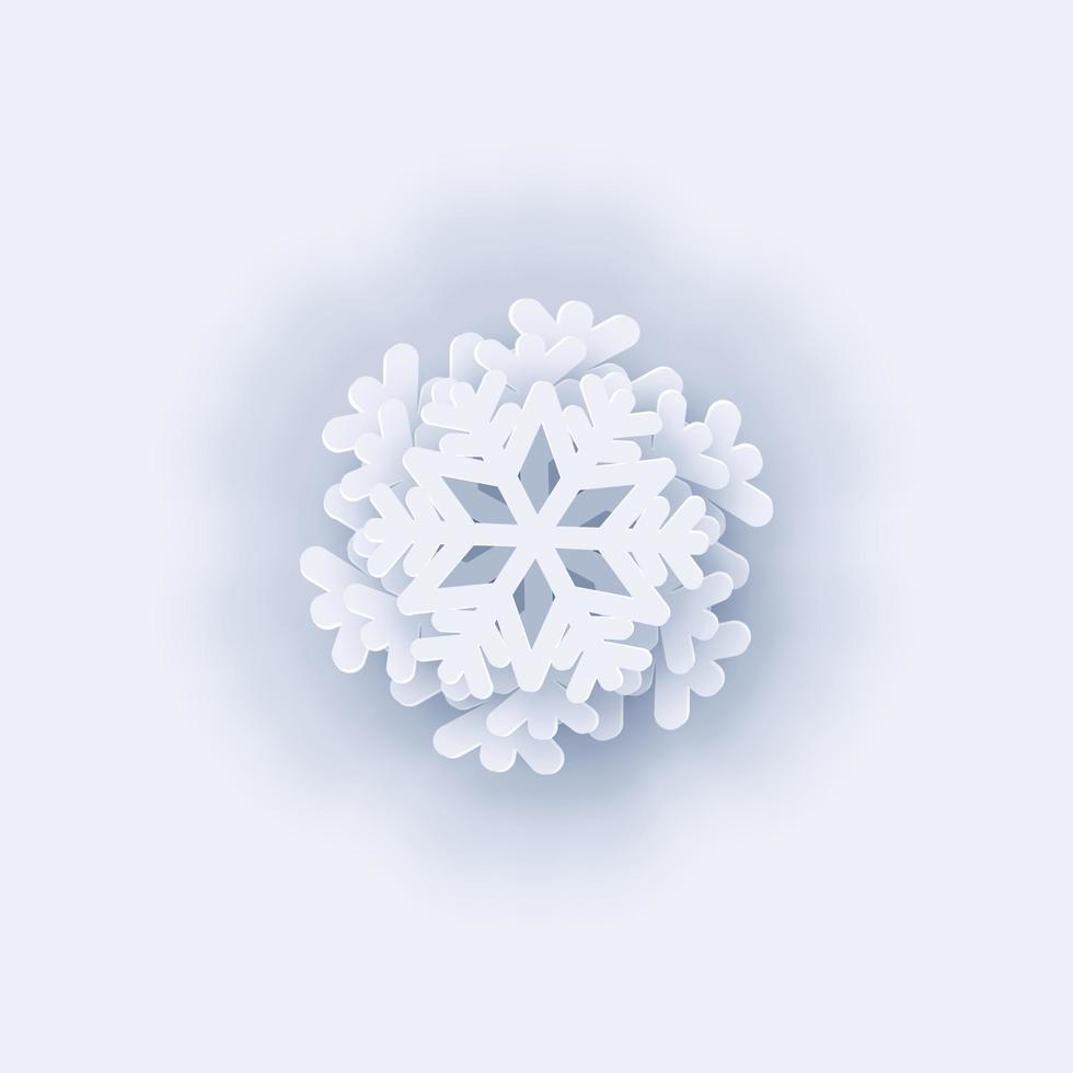 Mobsnowflake. Vector illustration of a realistic paper snowflake, a template for decorating a holiday card for Christmas.