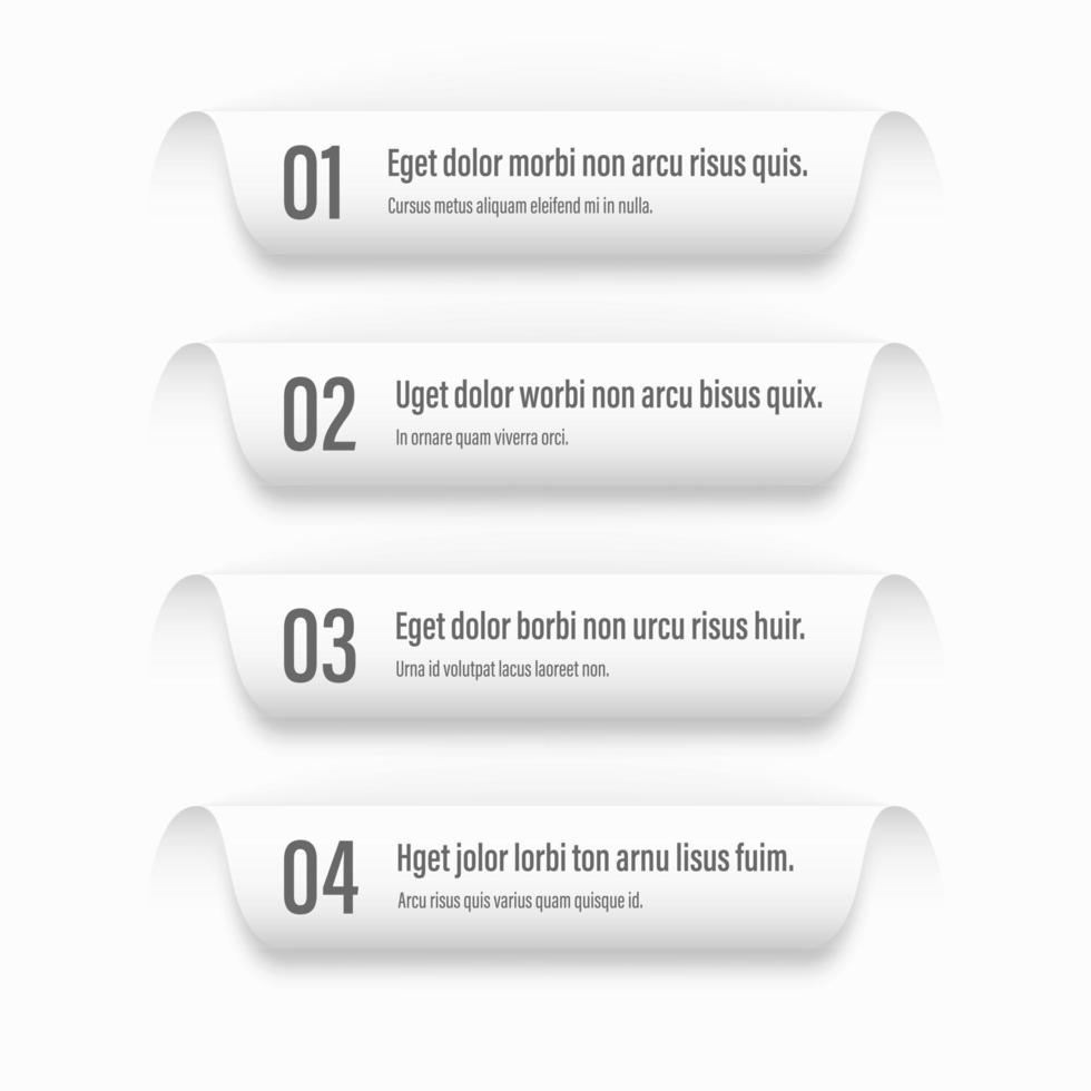 Infographics banners. A vivid illustration of the layout of the labels banner. Colored labels with a set of steps and parameters. A template for the design. All elements are isolated.EPS 10. vector