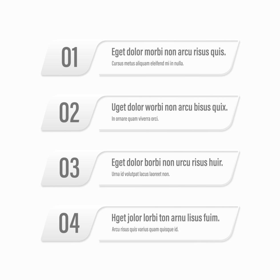 Infographics banners. A vivid illustration of the layout of the labels banner. Colored labels with a set of steps and parameters. A template for the design. All elements are isolated.EPS 10. vector