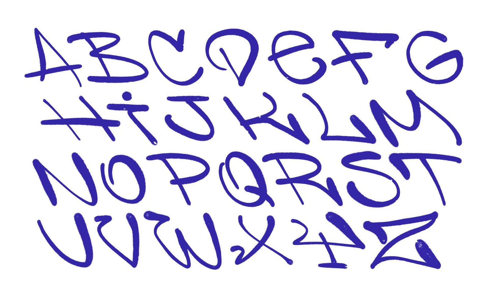 graffiti alphabet. Spray paint effect letters vector