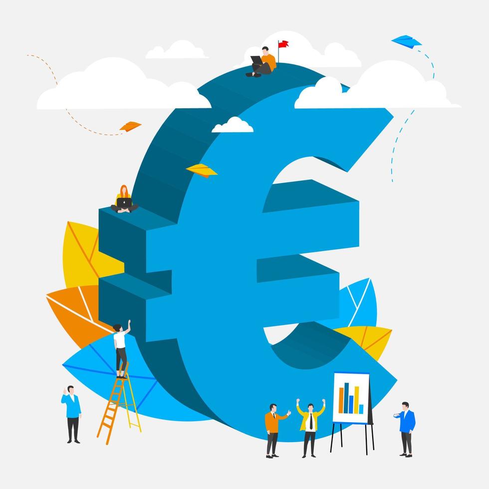 MobileBusiness concept. vector illustrations, people links of one mechanism, business mechanism, abstract background with gears, people are engaged in business promotion, new ideas and strateg. EPS-10