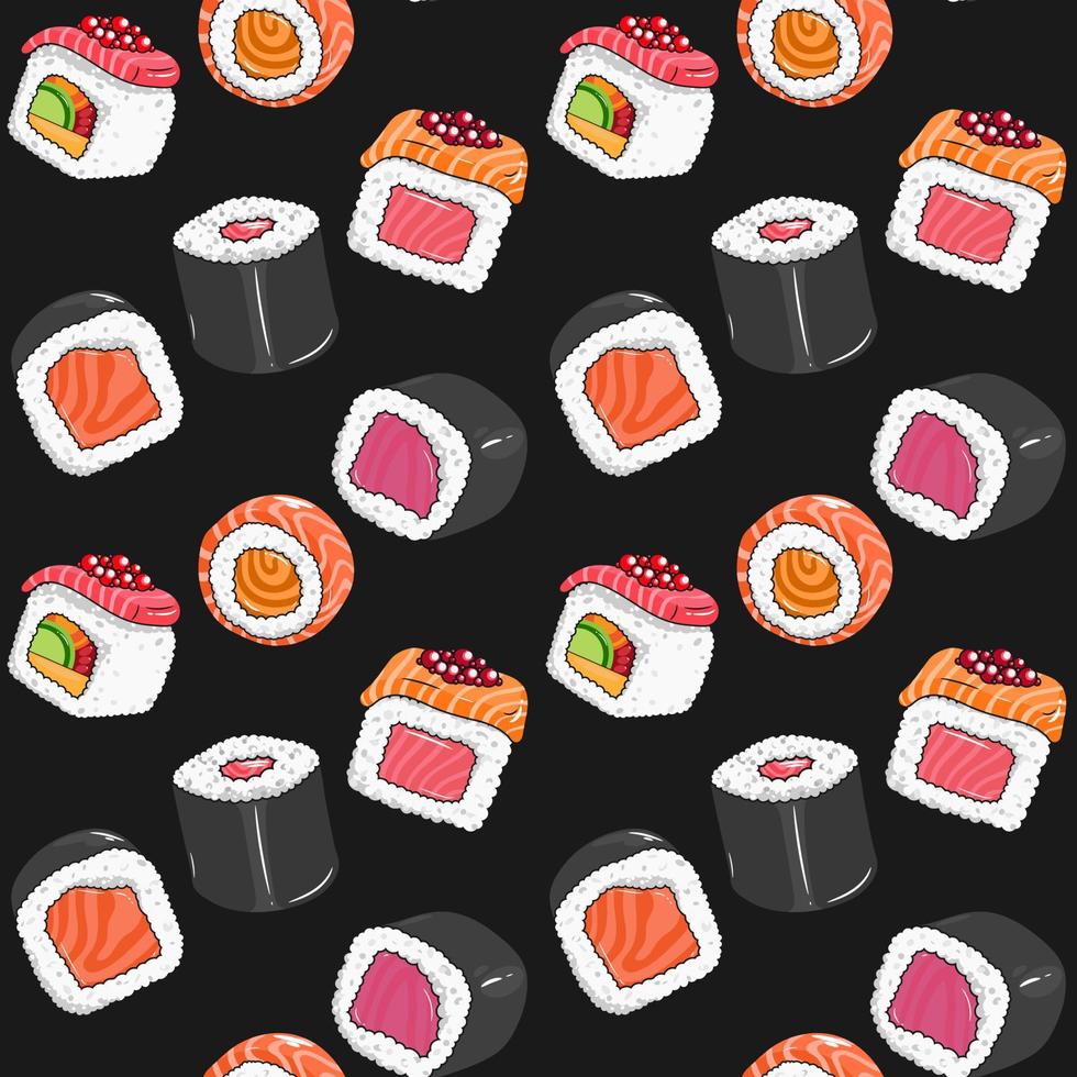 Sushi Background pattern. Vector illustration.