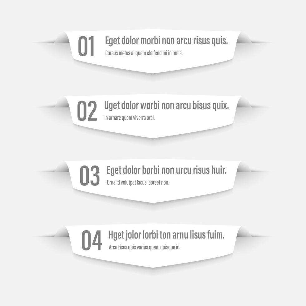 Infographics banners. A vivid illustration of the layout of the labels banner. Colored labels with a set of steps and parameters. A template for the design. All elements are isolated.EPS 10. vector