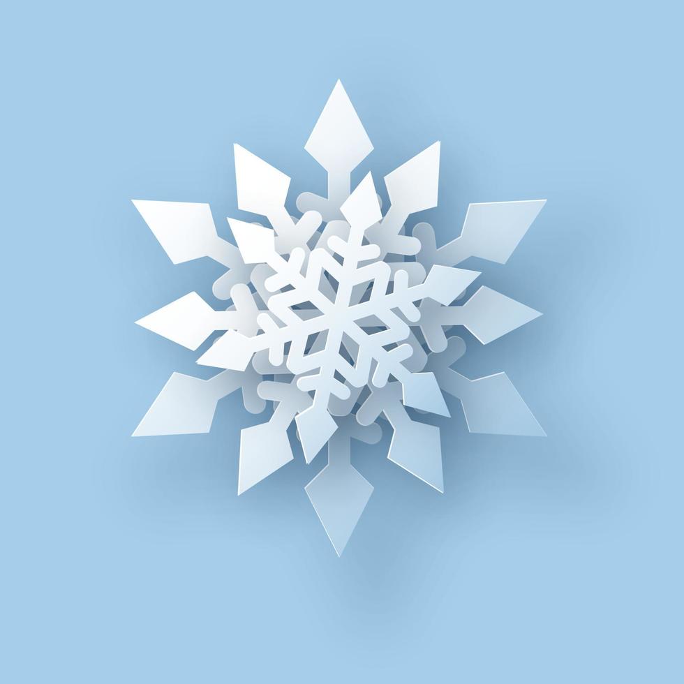 Mobsnowflake. Vector illustration of a realistic paper snowflake, a template for decorating a holiday card for Christmas.