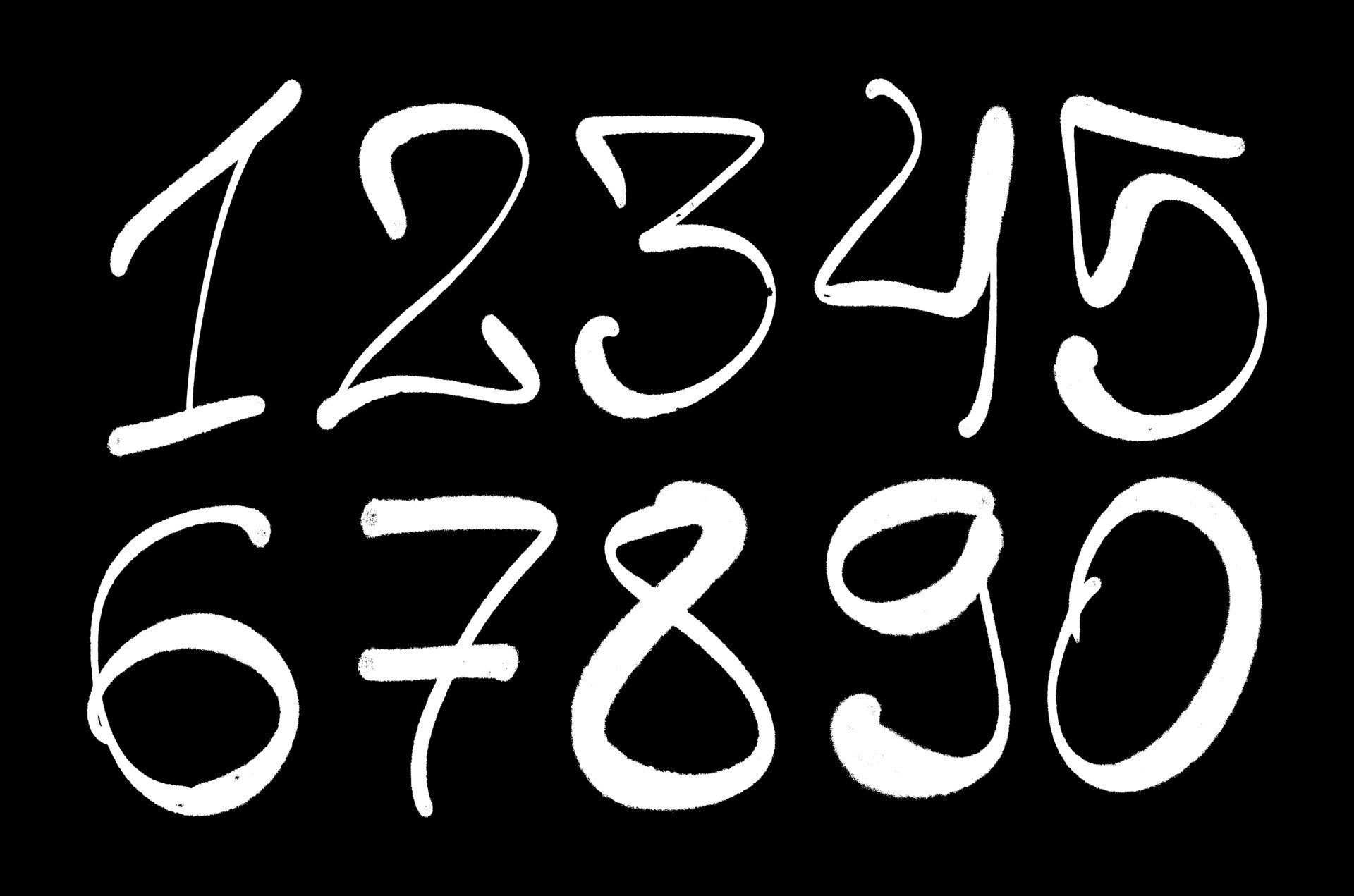 graffiti numbers. set of numbers in the style of graffiti spray paint