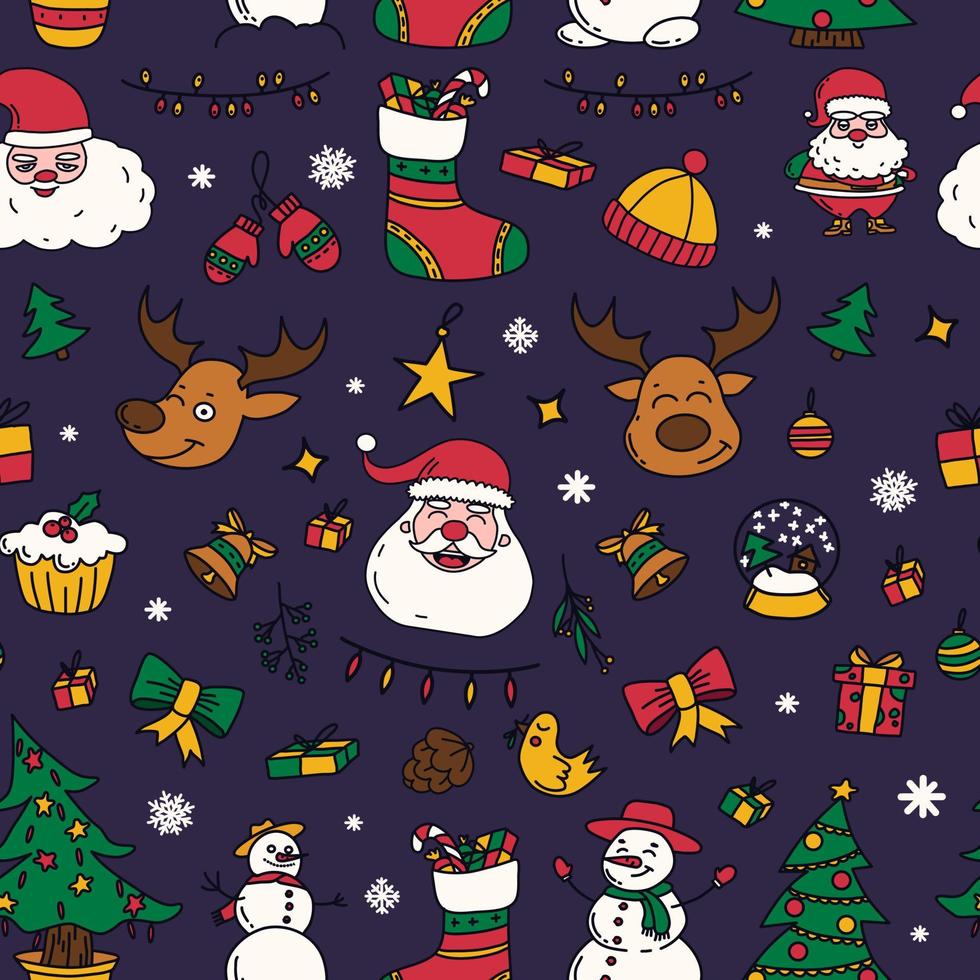 new year drawings icons, large set of festive clip-art graphics. Christmas design elements. vector