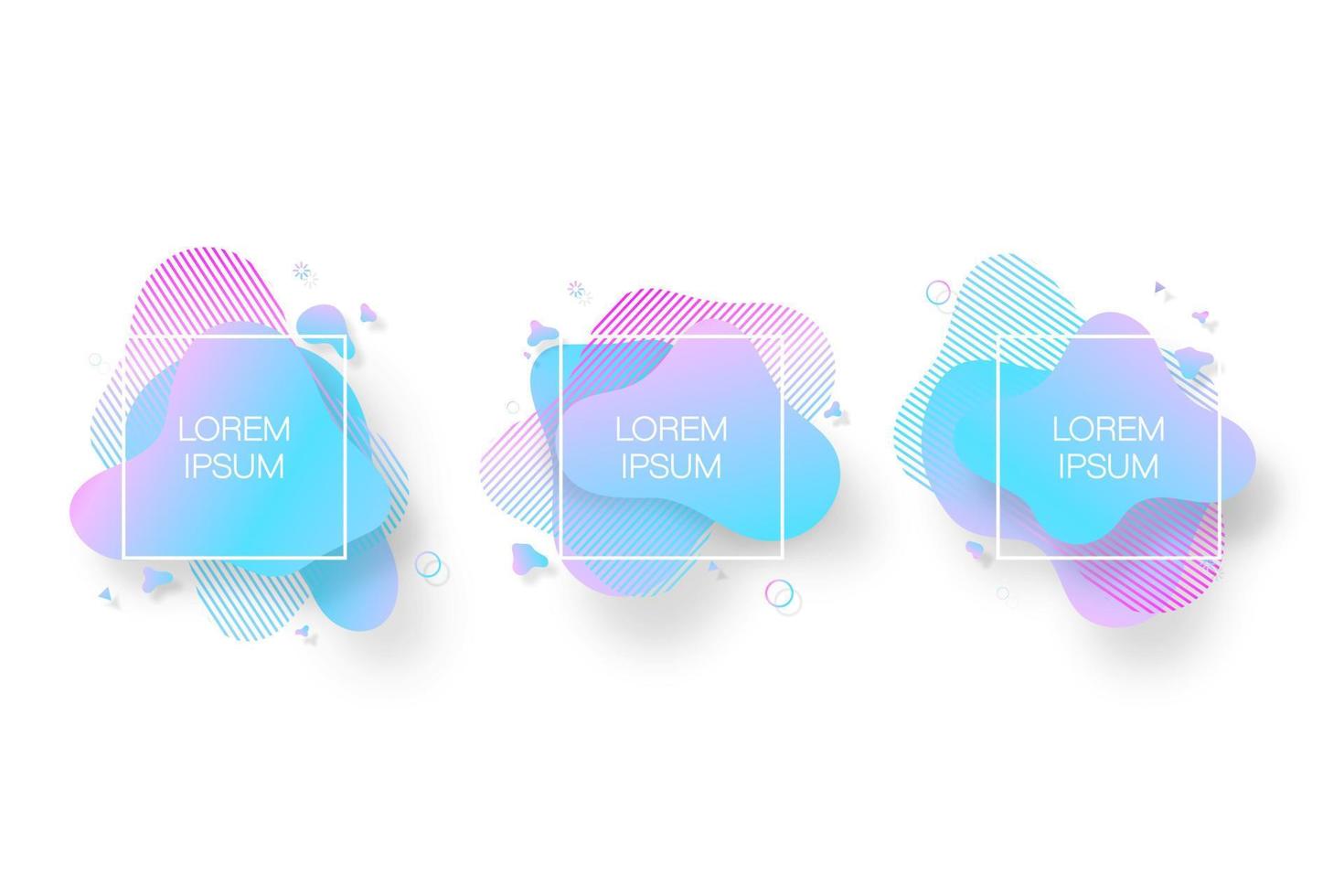 Gradient abstract banners with flowing liquid shapes.Template for the design of a logo, flyer or presentation.Set of abstract modern graphic elements.All elements are isolated. vector EPS-10