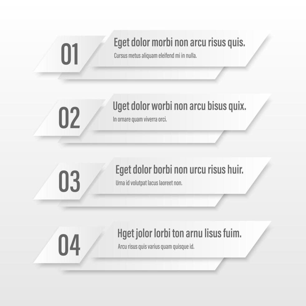 Infographics banners. A vivid illustration of the layout of the labels banner. Colored labels with a set of steps and parameters. A template for the design. All elements are isolated.EPS 10. vector