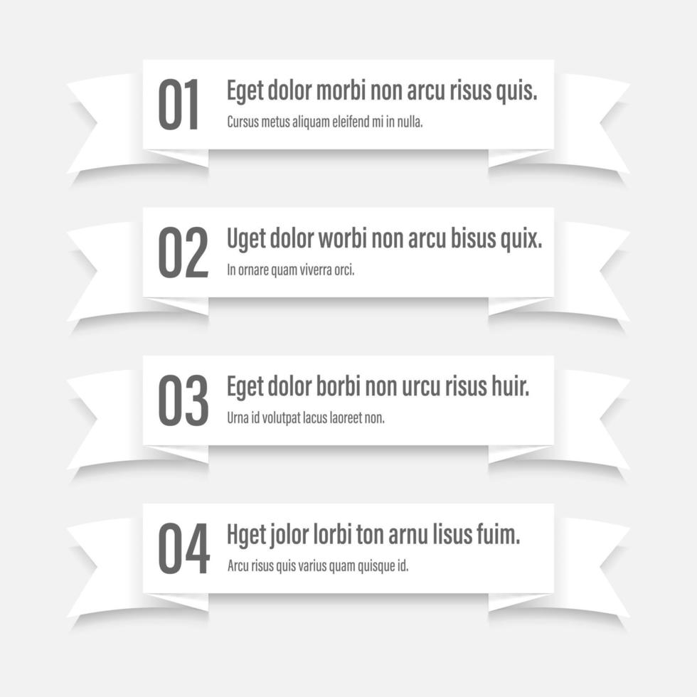 Infographics banners. A vivid illustration of the layout of the labels banner. Colored labels with a set of steps and parameters. A template for the design. All elements are isolated.EPS 10. vector