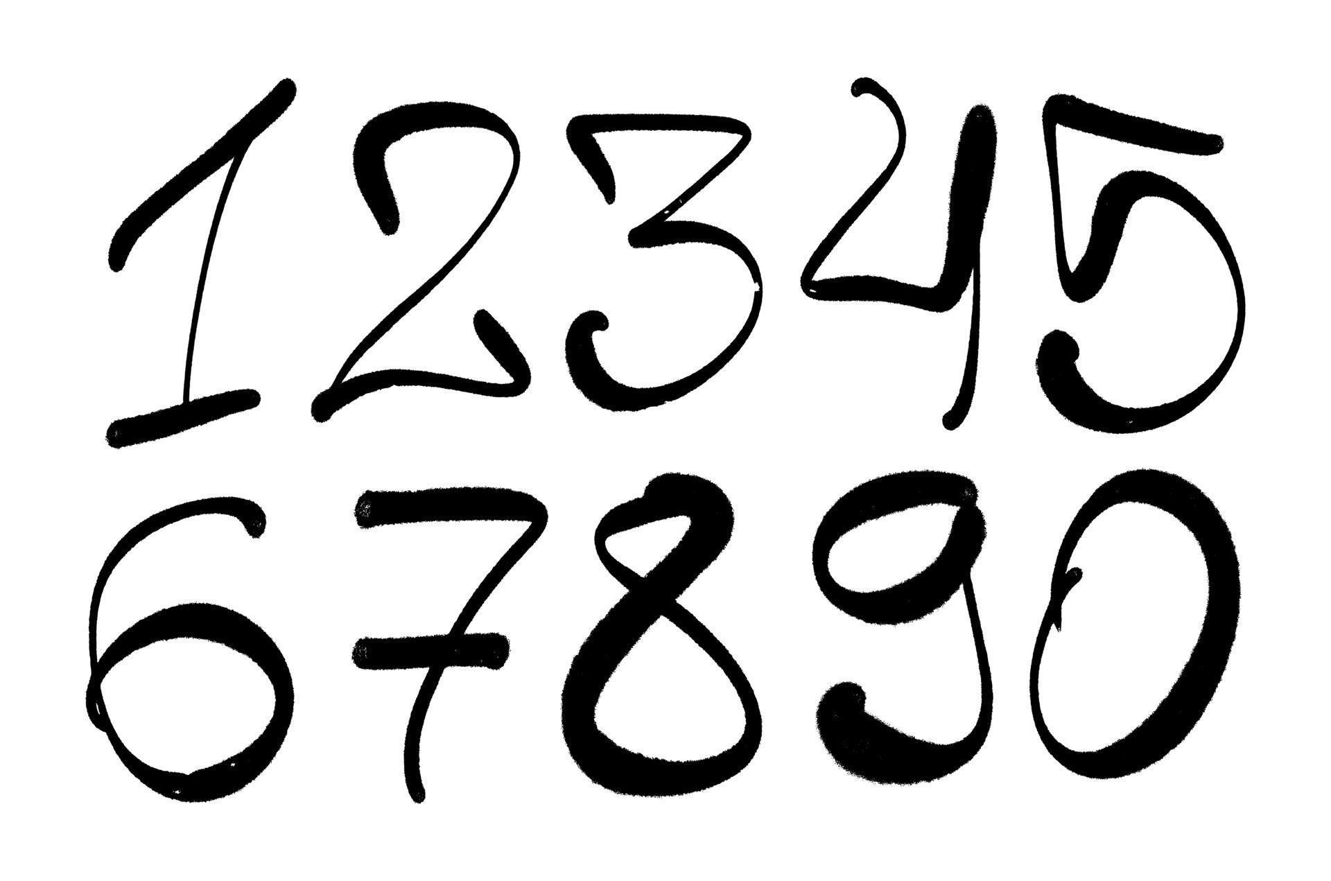 graffiti numbers. set of numbers in the style of graffiti spray paint