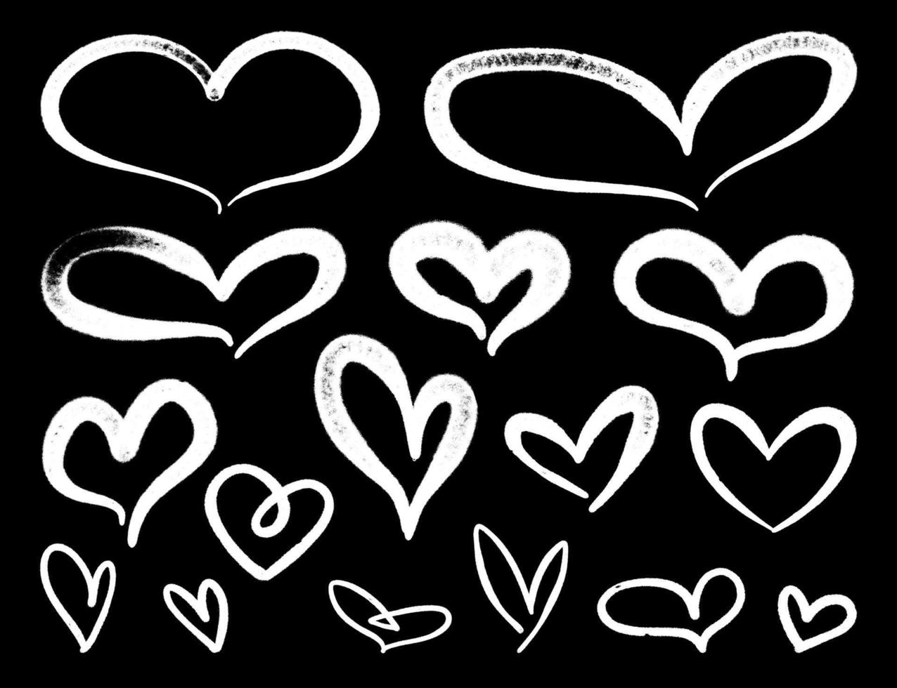 corazón icono. pintada estilo rociar diseño elemento conjunto vector