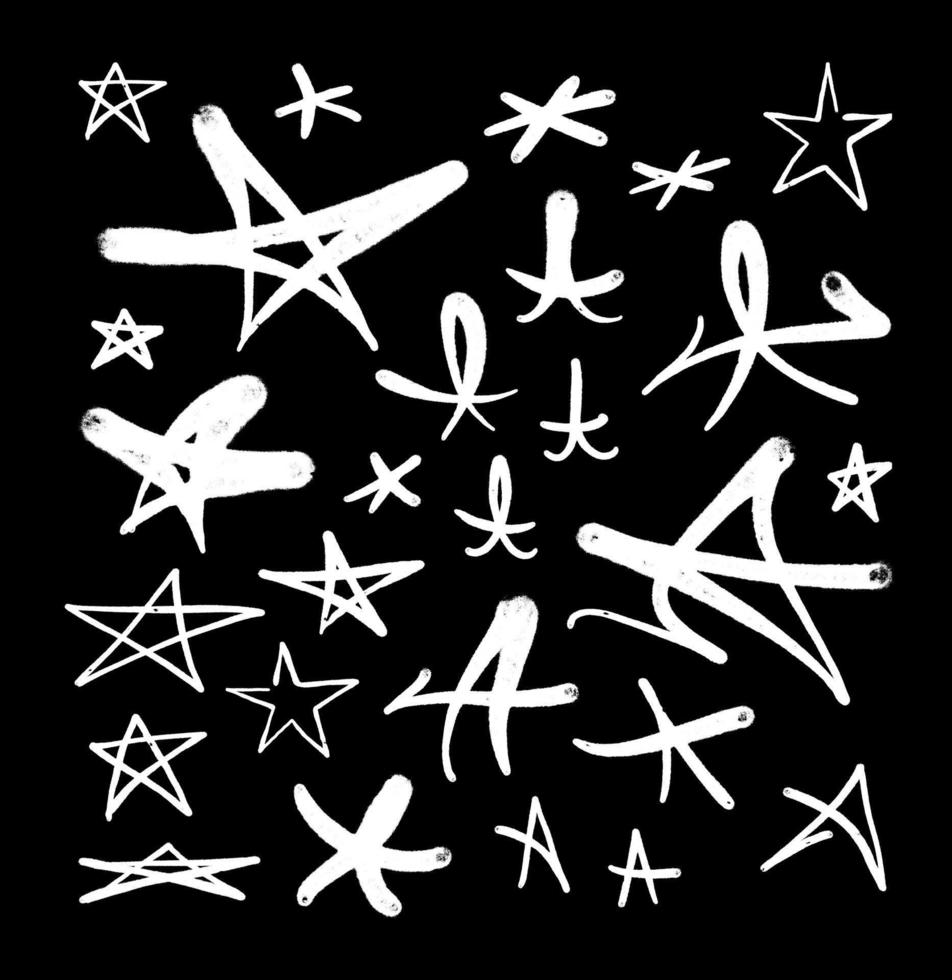 Graffiti stars. Icon set spray tag style vector