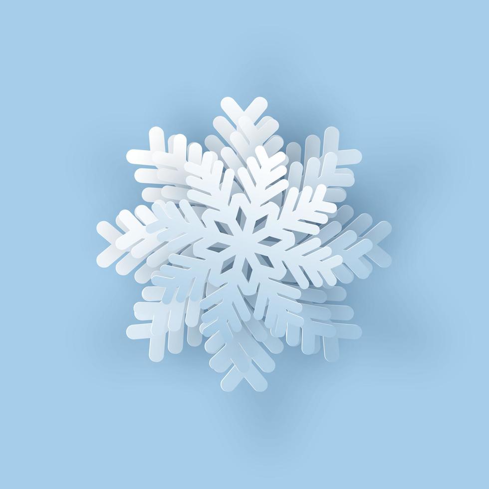 Mobsnowflake. Vector illustration of a realistic paper snowflake, a template for decorating a holiday card for Christmas.