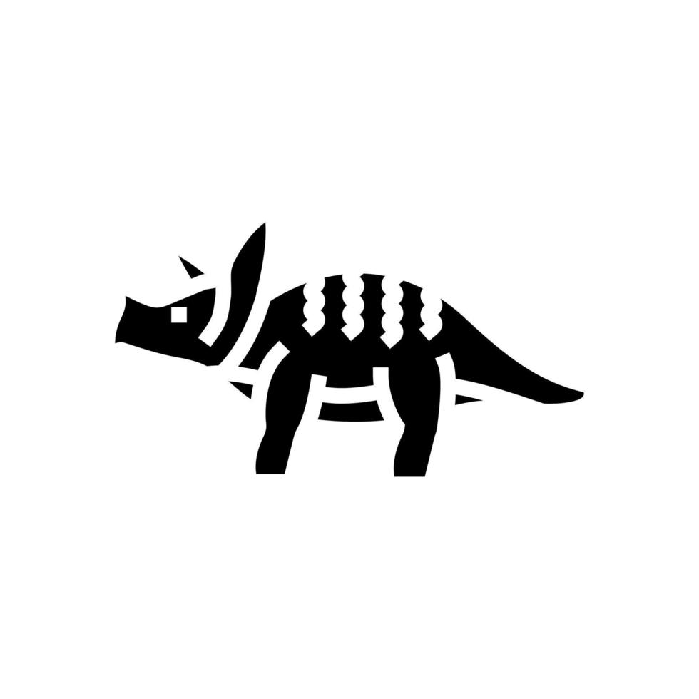triceratops dinosaur animal glyph icon vector illustration