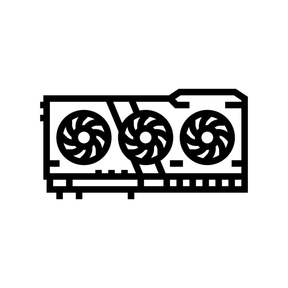 graphics card gaming pc line icon vector illustration