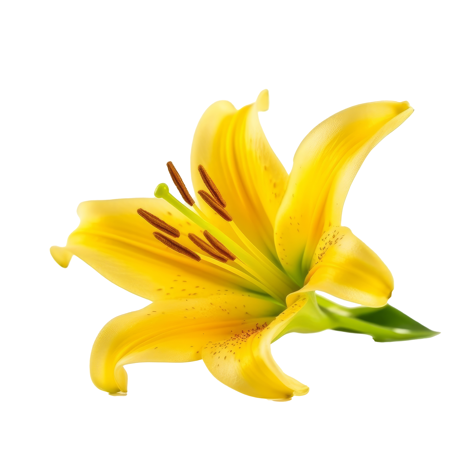 Yellow Lilly flower isolated. Illustration AI Generative 23207264 PNG