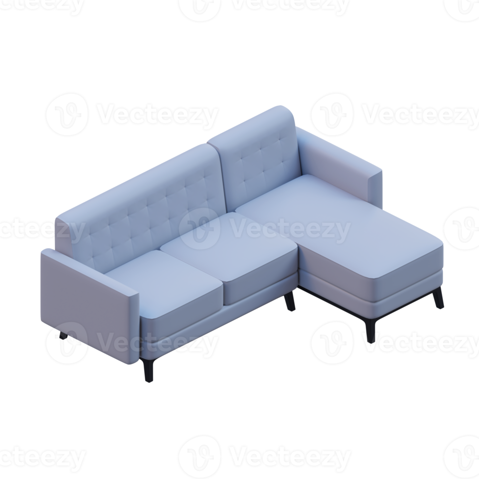 Sofa 3D Render Design Element png