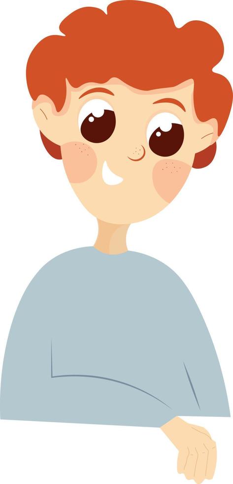 vector illustration of a boy. illustration of a cute cartoon boy. red boy guy on a white background. children's illustration