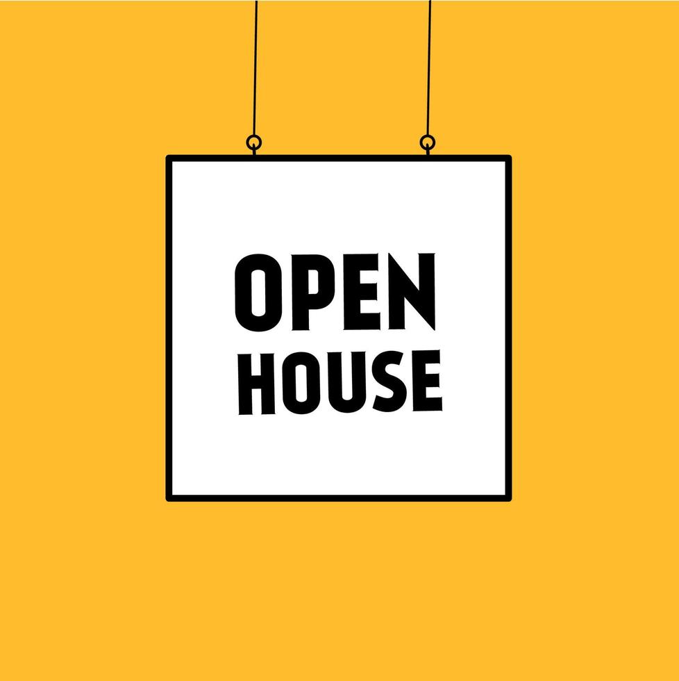 Open house banner template. hanging poster design. Vector for advertising.