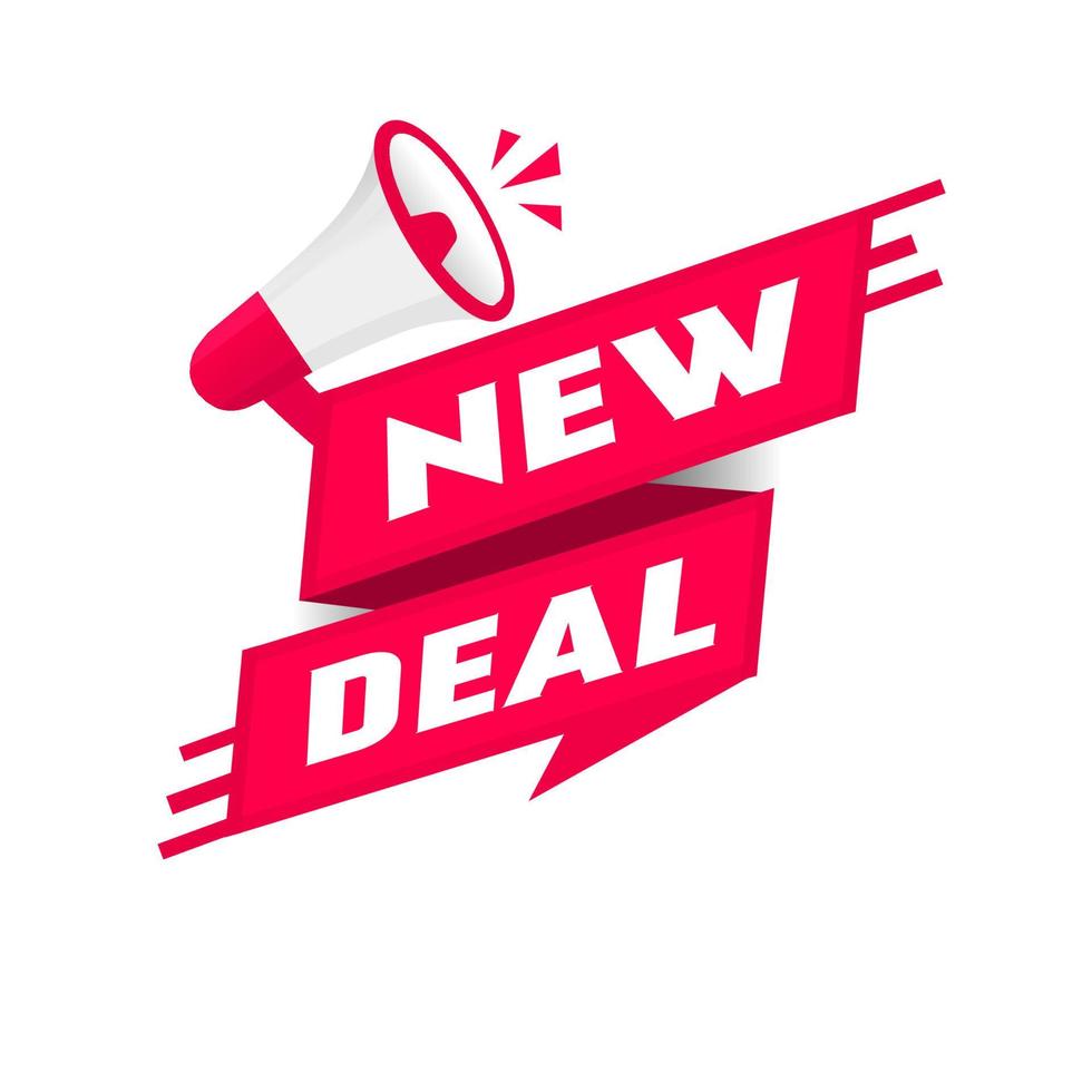 New deal. new policies and investments in communities. Banner template, Flat vector label design.