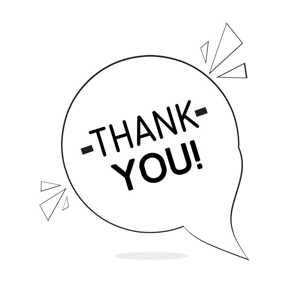 Thank you speech bubble banner design. Can be used for business, small talk message. vector template.