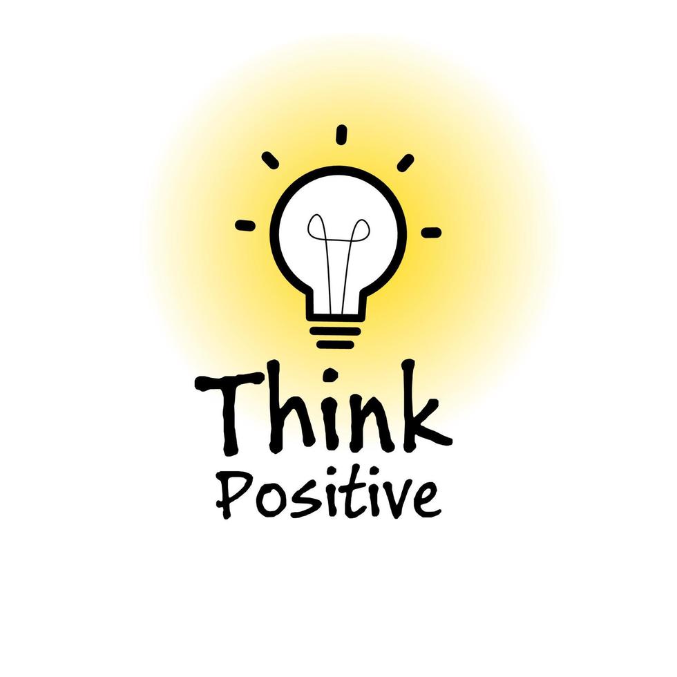 Think Positive, advice with lightbulb icon design. modern vector illustration.