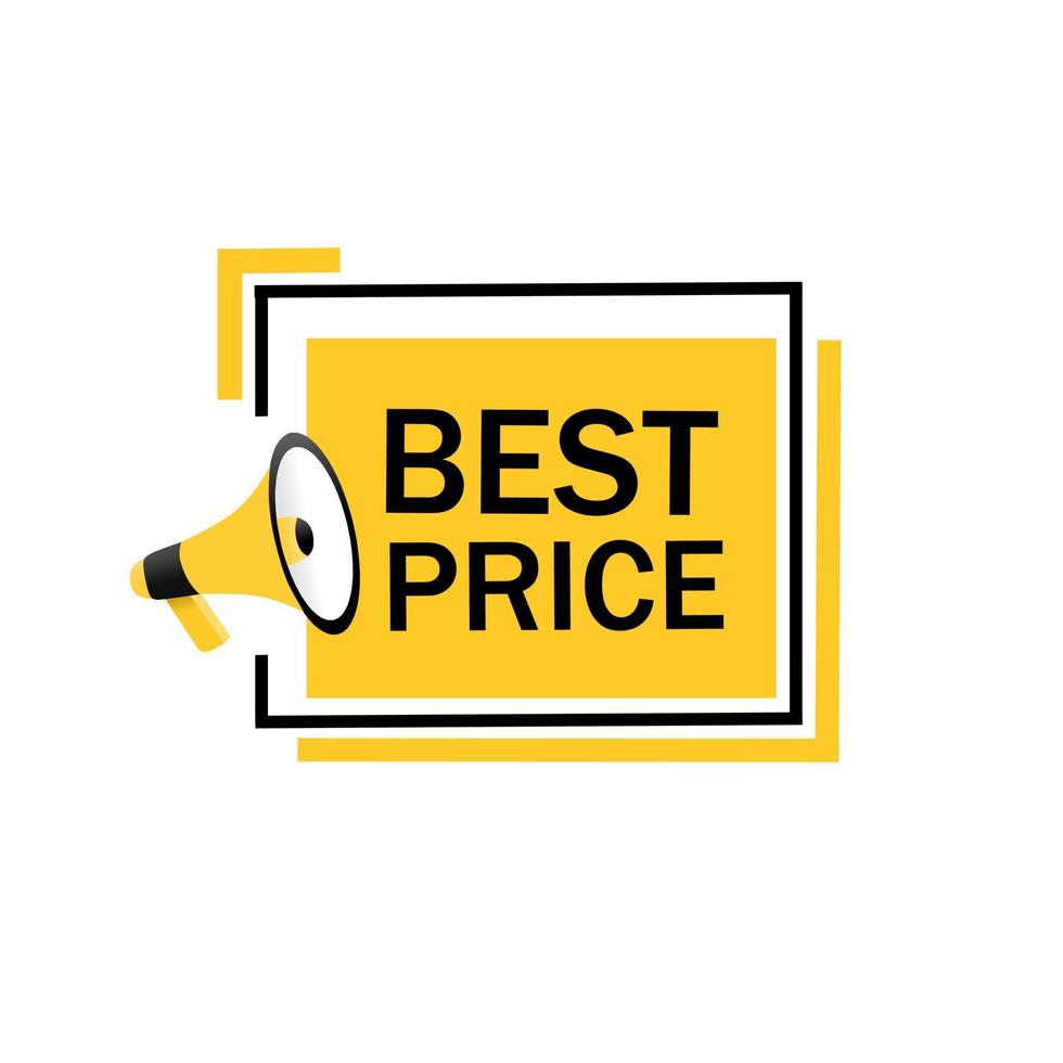 Best price sign. Banner with megaphone icon. badge design. Special offer concept. vector