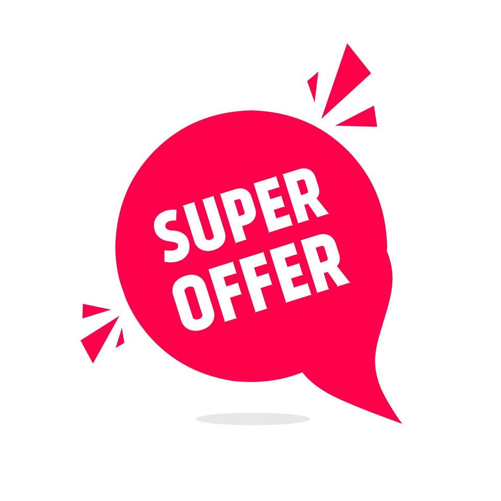 Super offer banner. speech bubble icon. vector design on white background.